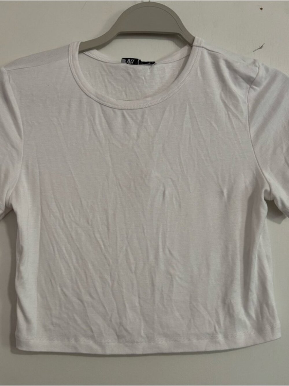 White Short Sleeve crop  Top